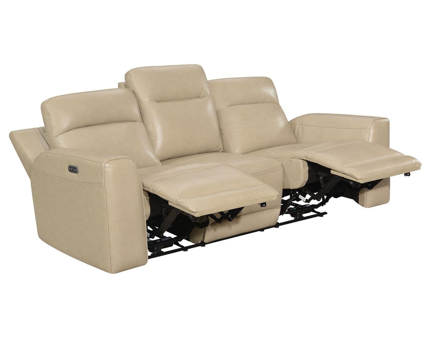 Steve Silver Doncella Leather Dual Power Reclining Sofa in Surly Sand Steve Silver 2