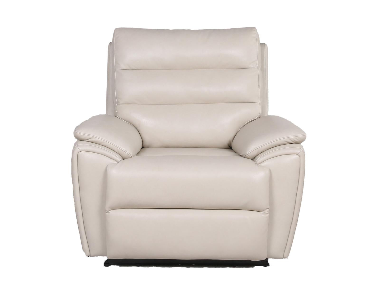 Steve Silver Duval Leather Dual Power Recliner in Impressive Ivory Steve Silver 2