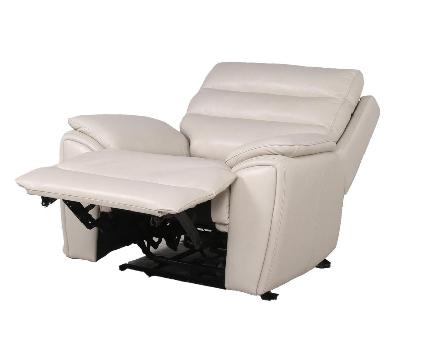 Steve Silver Duval Leather Dual Power Recliner in Impressive Ivory Steve Silver 2