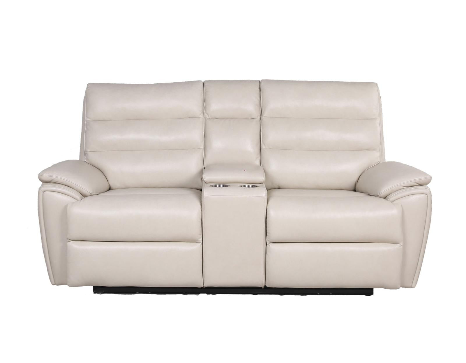 Steve Silver Duval Leather Dual Power Reclining Loveseat in Impressive Ivory Steve Silver 2