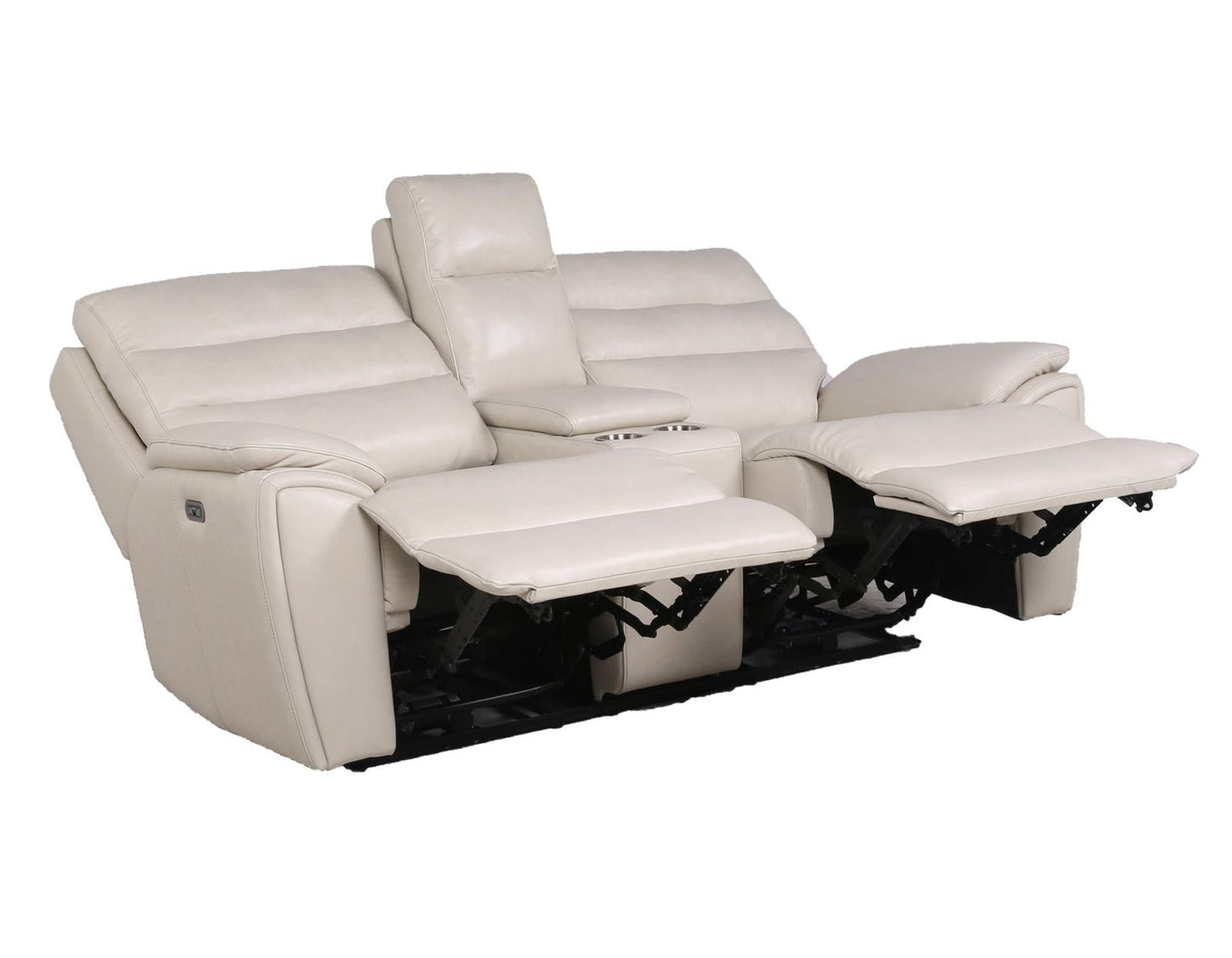 Steve Silver Duval Leather Dual Power Reclining Loveseat in Impressive Ivory Steve Silver 2