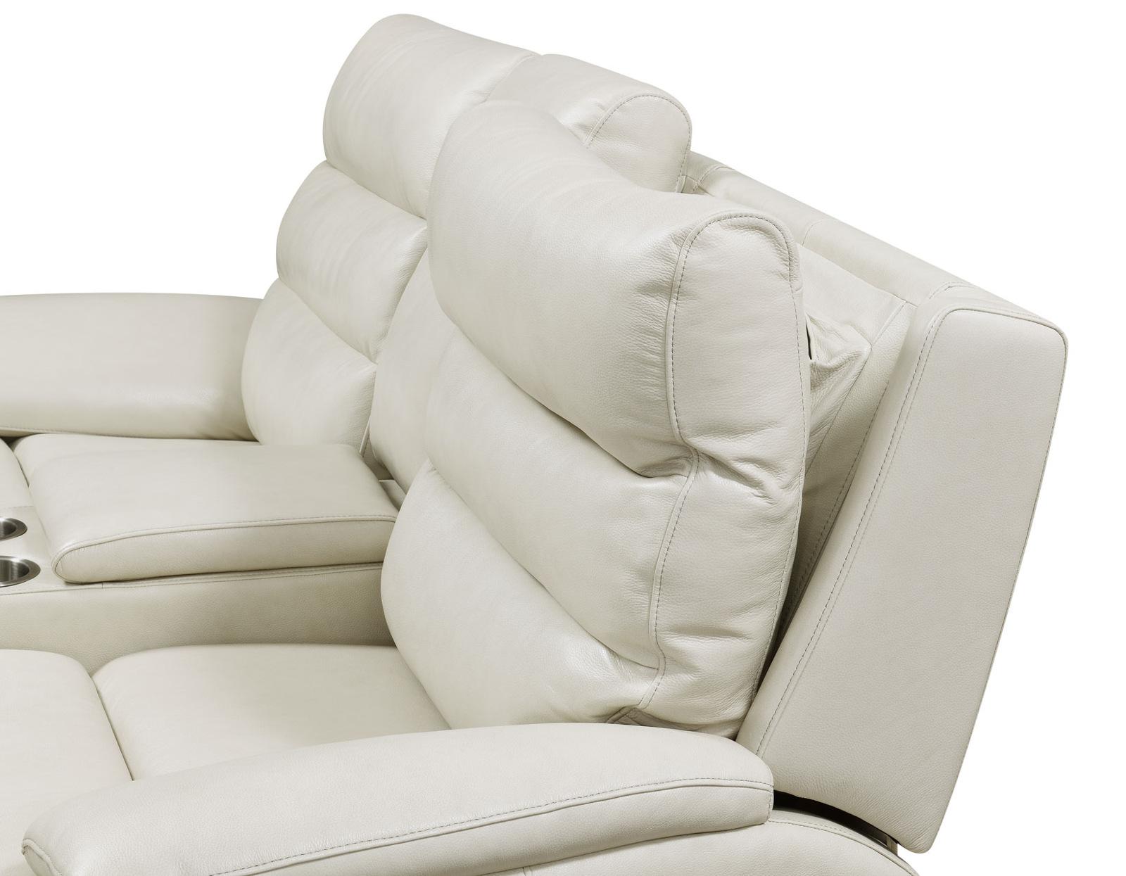 Steve Silver Duval Leather Dual Power Reclining Loveseat in Impressive Ivory Steve Silver 2