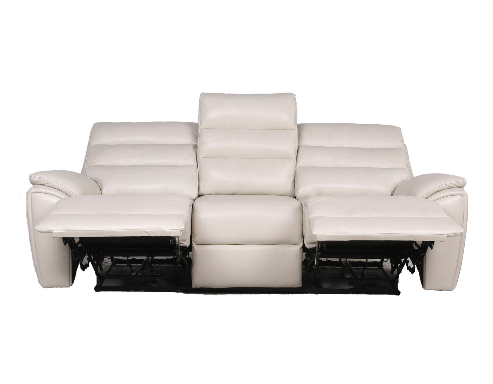 Steve Silver Duval Leather Dual Power Reclining Sofa in Impressive Ivory Steve Silver 2