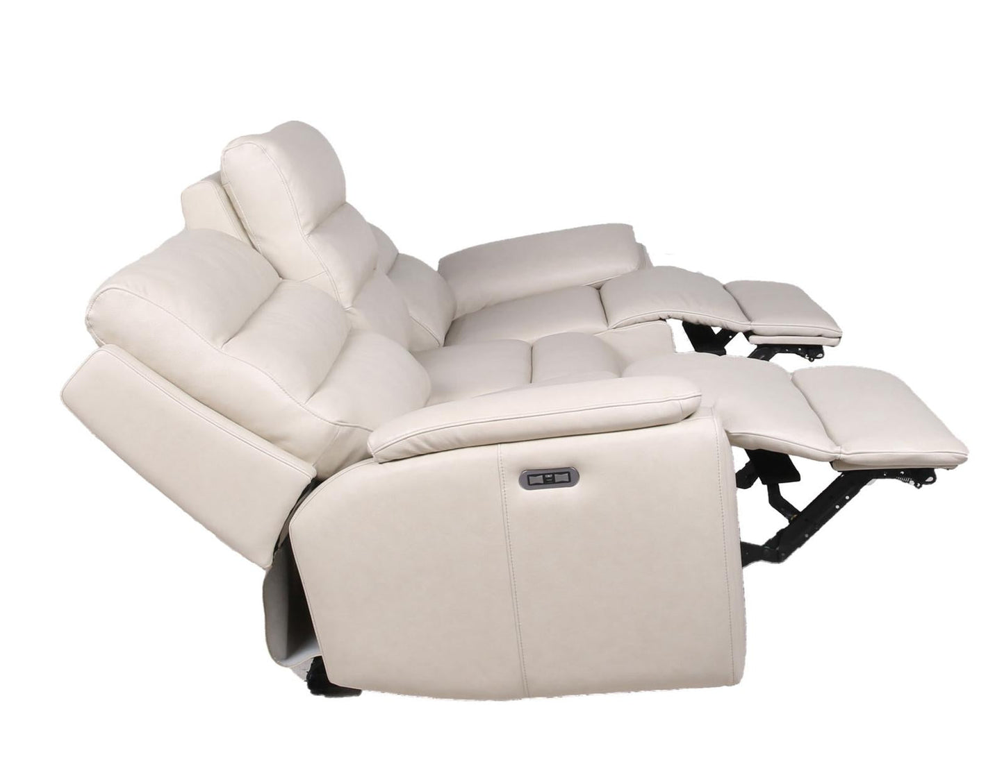 Steve Silver Duval Leather Dual Power Reclining Sofa in Impressive Ivory Steve Silver 2