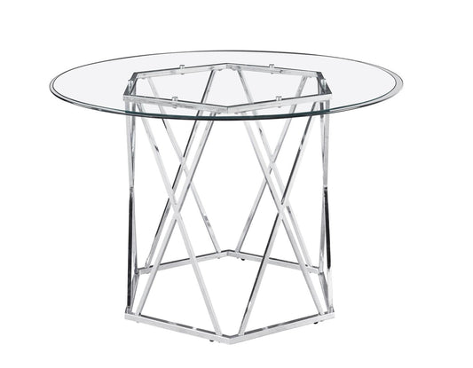 Steve Silver Escondido Round Dining Table in Chrome Steve Silver 2