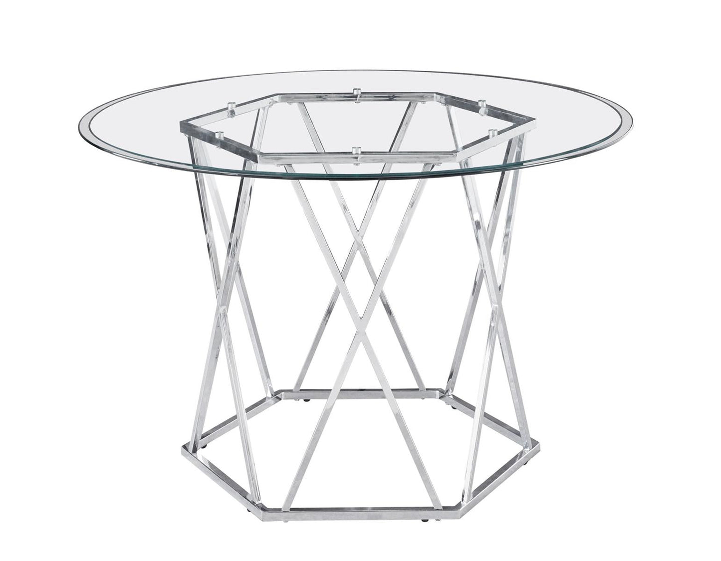 Steve Silver Escondido Round Dining Table in Chrome Steve Silver 2