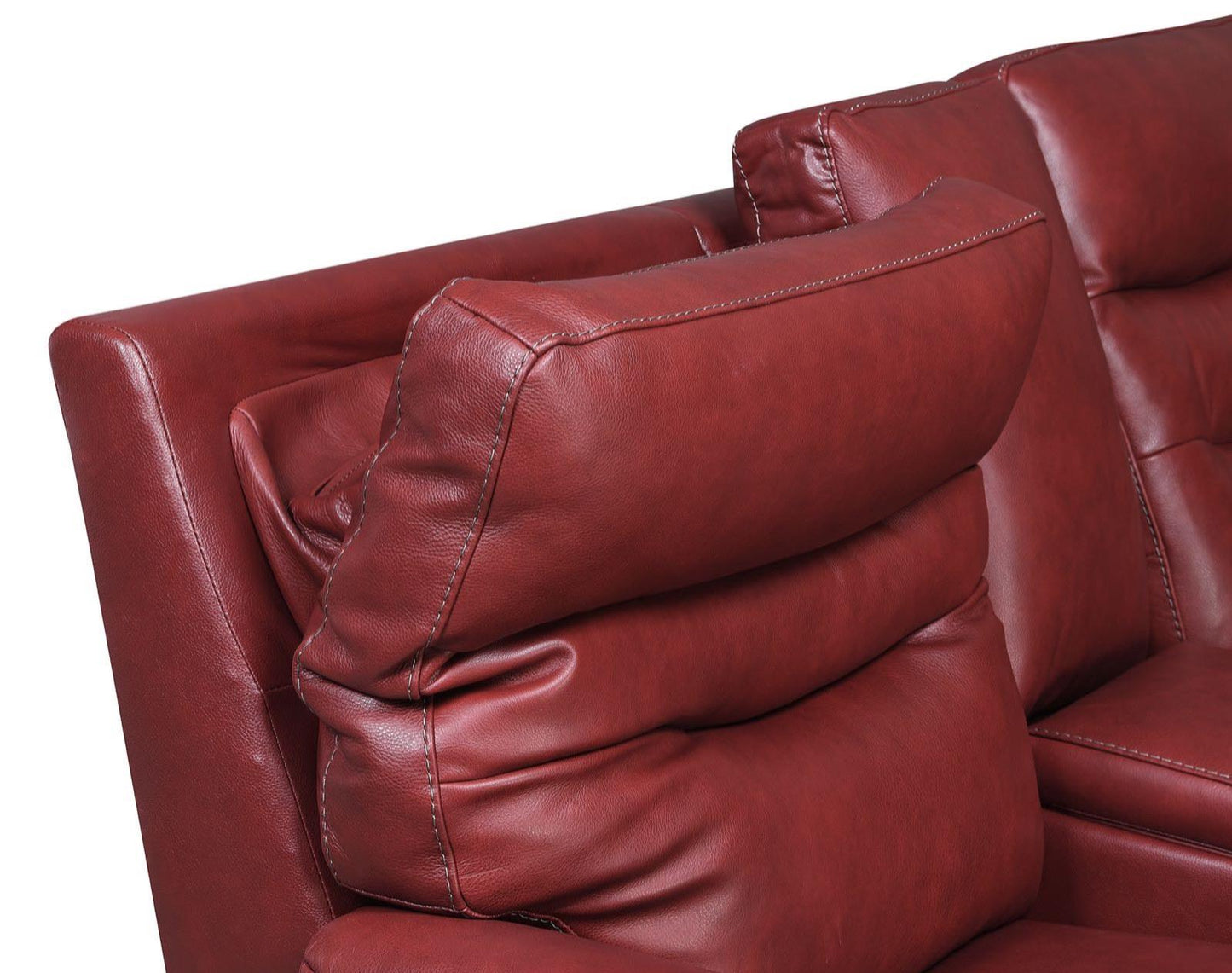 Steve Silver Fortuna Leather Dual Power Reclining Console Loveseat in Wine Steve Silver 2