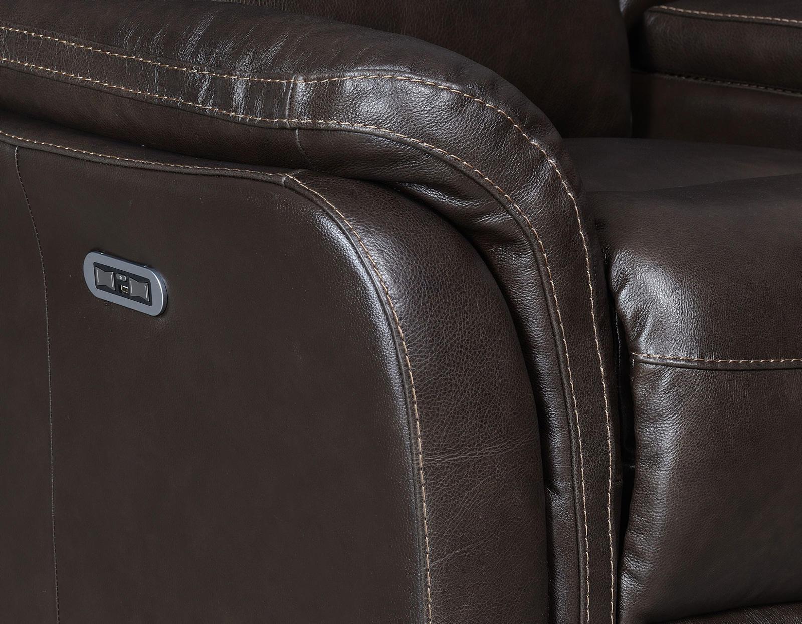 Steve Silver Fortuna Leather Dual Power Reclining Sofa in Coffee Steve Silver 2