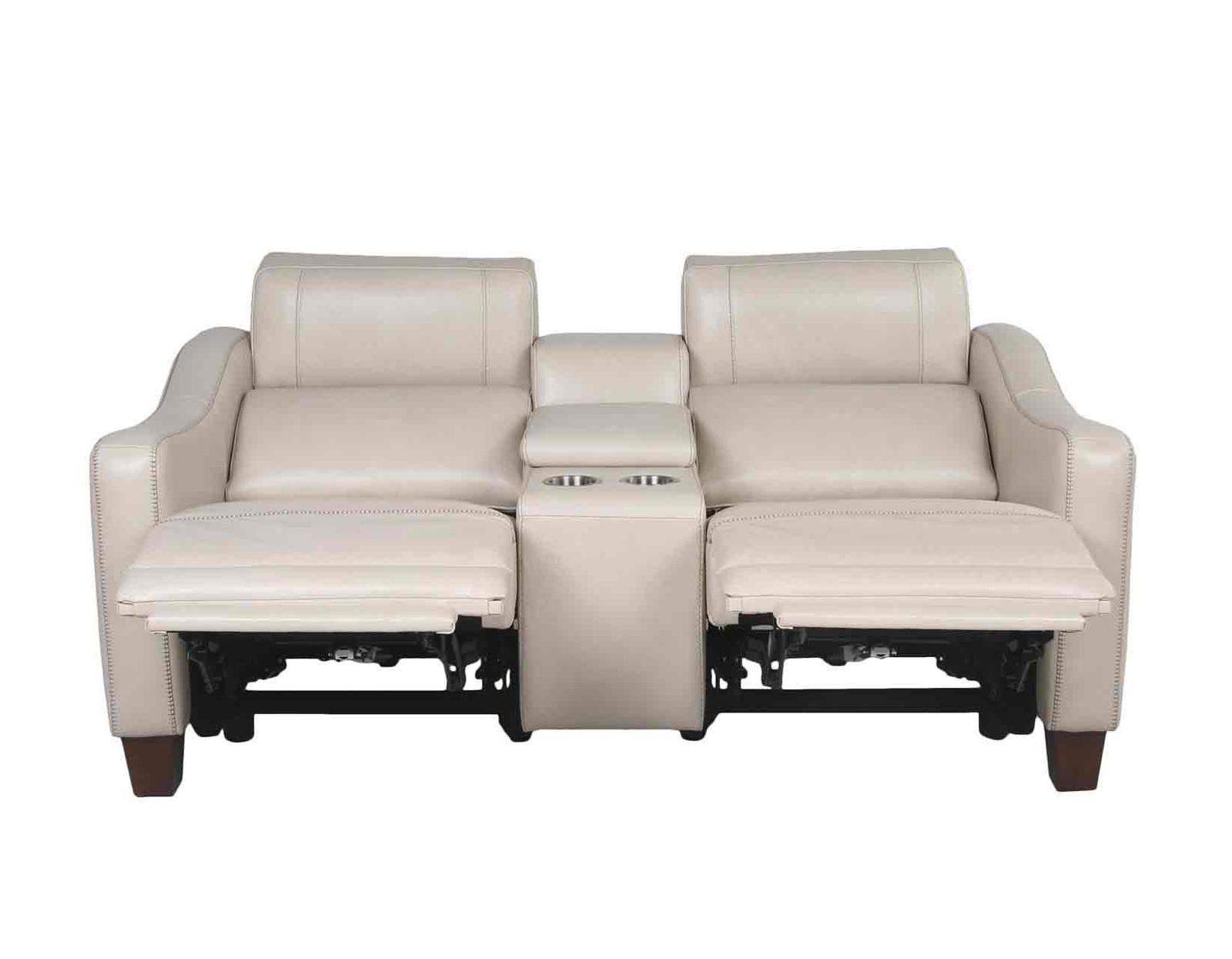 Steve Silver Giorno Dual Power Leather Console Loveseat in Ivory Steve Silver 2