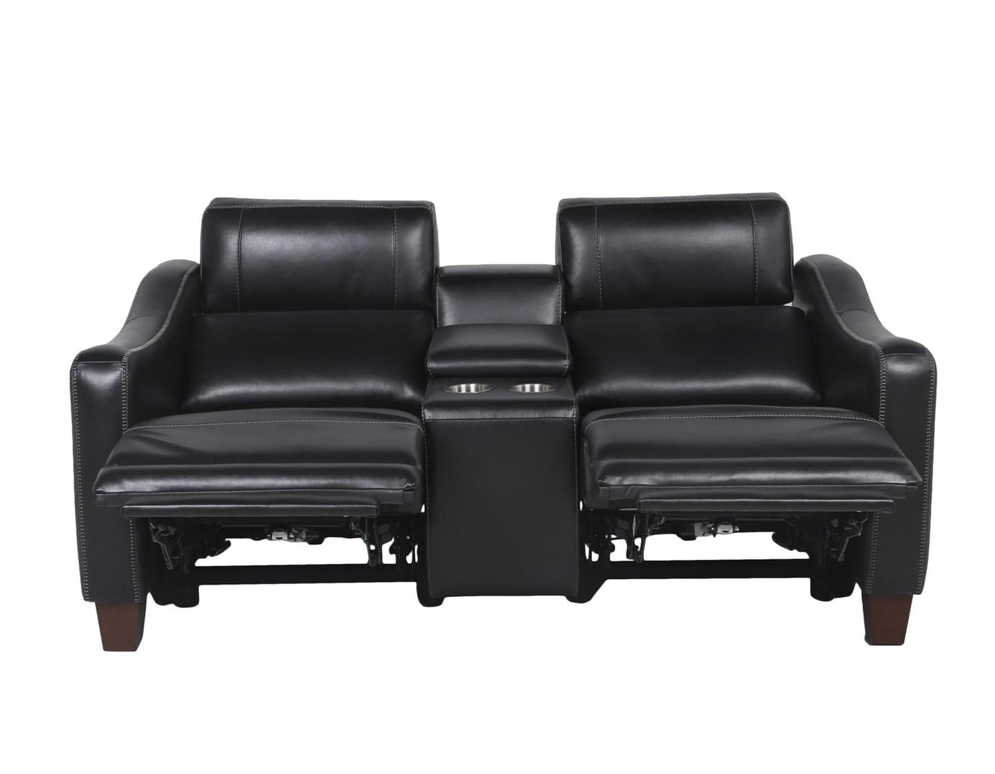 Steve Silver Giorno Dual Power Leather Console Loveseat in Midnight Steve Silver 2