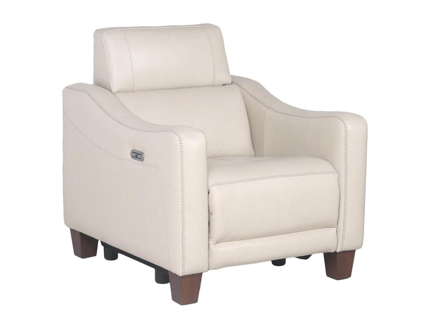 Steve Silver Giorno Dual Power Leather Recliner in Ivory Steve Silver 2