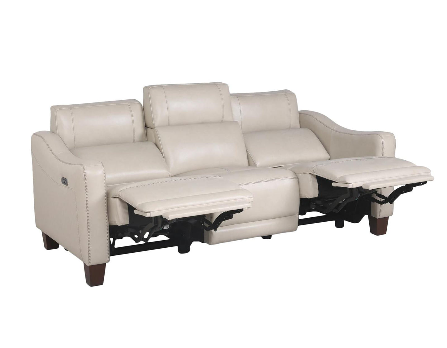 Steve Silver Giorno Dual Power Leather Sofa in Ivory Steve Silver 2