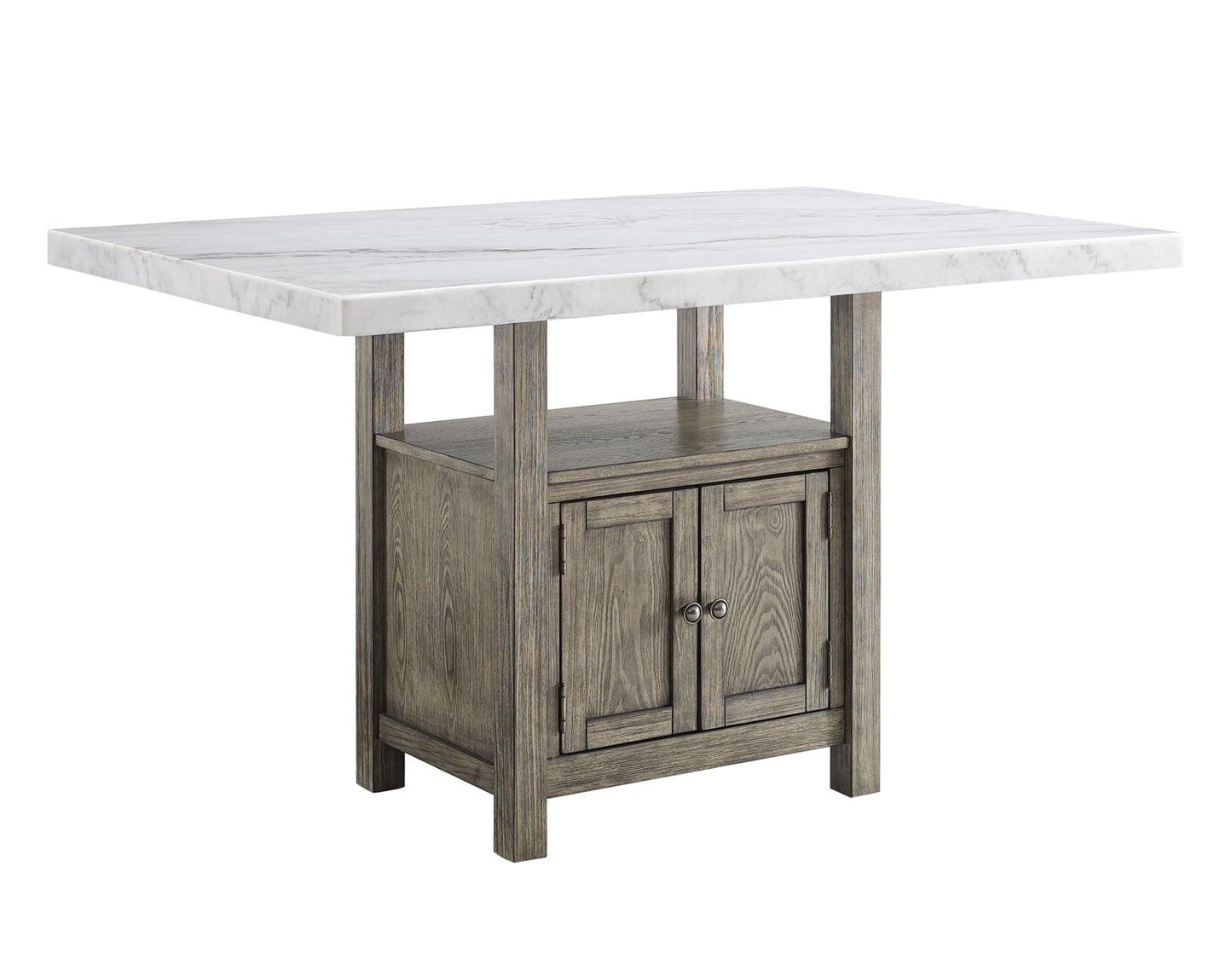 Steve Silver Grayson White Marble Counter Storage Table in Driftwood Steve Silver 2