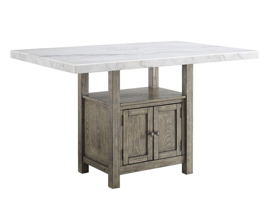 Steve Silver Grayson White Marble Counter Storage Table in Driftwood Steve Silver 2