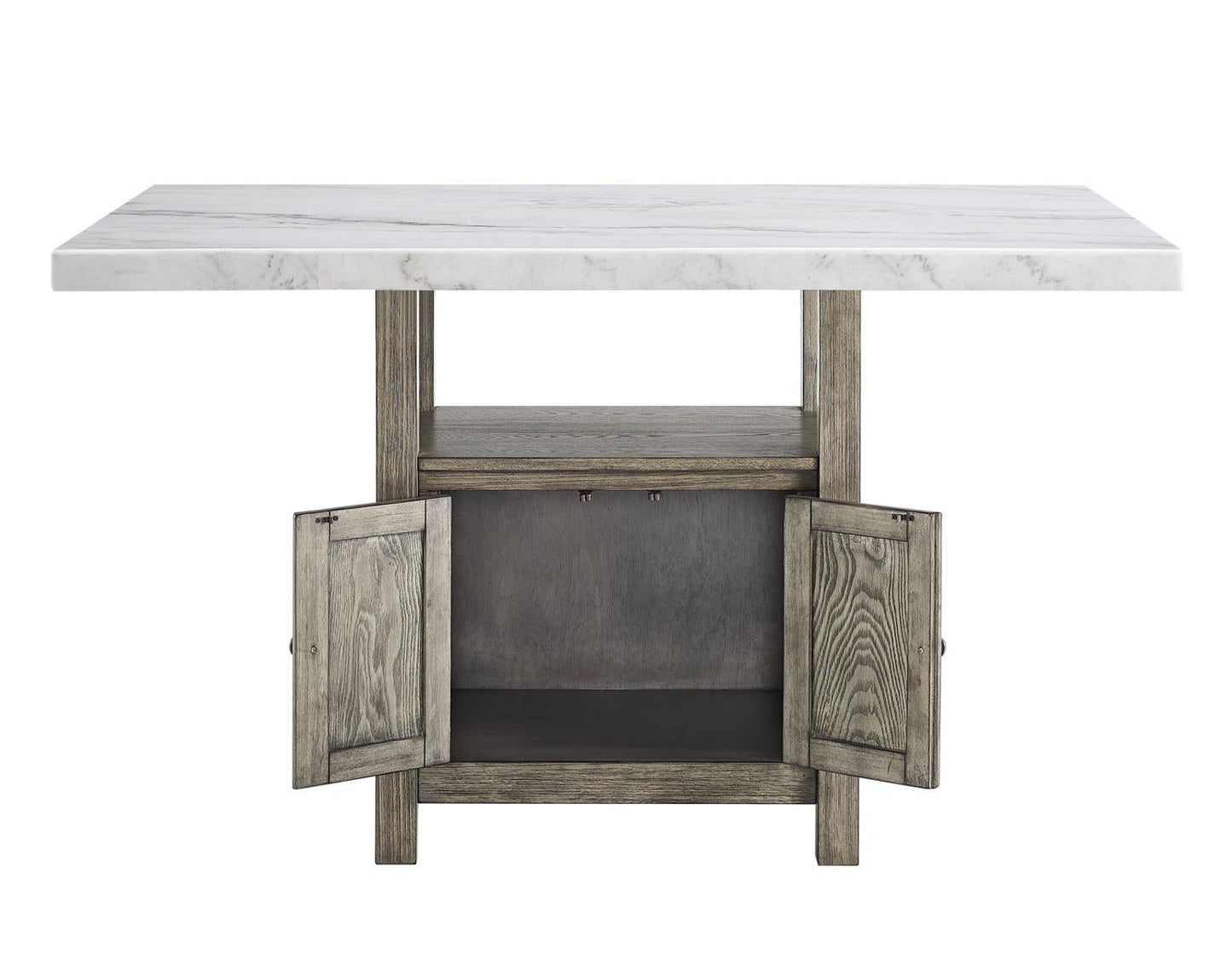 Steve Silver Grayson White Marble Counter Storage Table in Driftwood Steve Silver 2