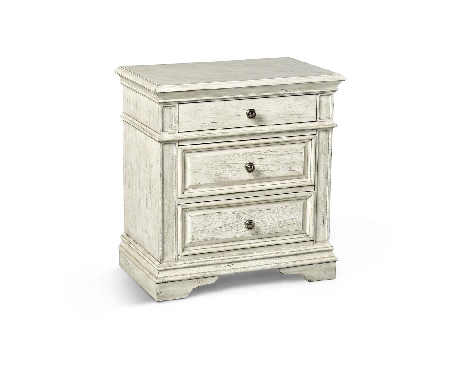 Steve Silver Highland Park 3 Drawer Nightstand in Cathedral White Steve Silver 2