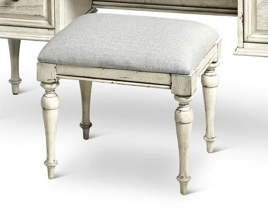 Steve Silver Highland Park Vanity Bench in Cathedral White Steve Silver 2