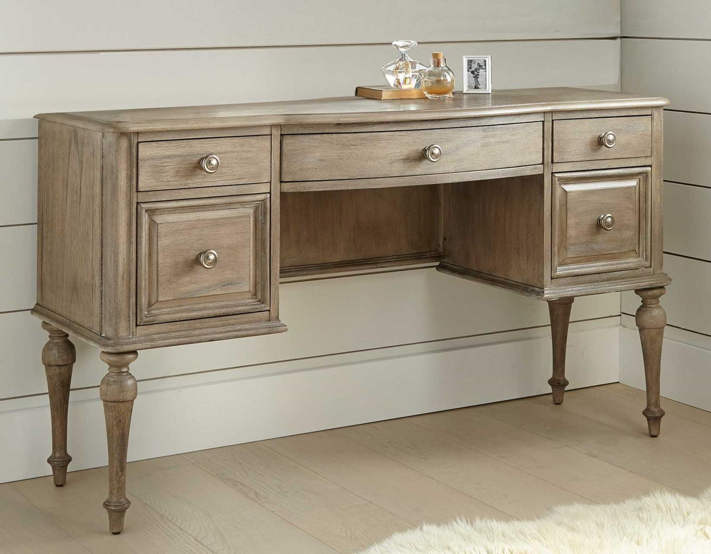 Steve Silver Highland Park Vanity Desk in Waxed Driftwood Steve Silver 2