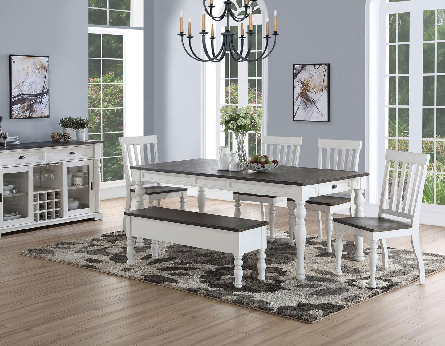 Steve Silver Joanna Dining Table in Two-tone Ivory and Mocha Steve Silver 2