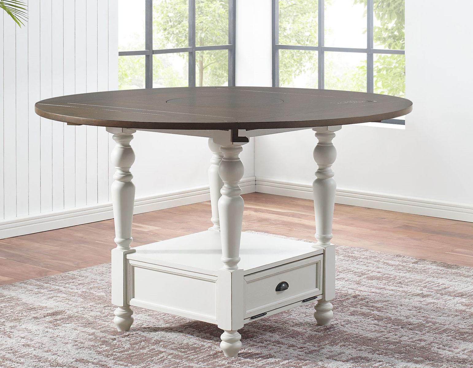 Steve Silver Joanna Round Counter Table in Two-tone Ivory and Mocha Steve Silver 2