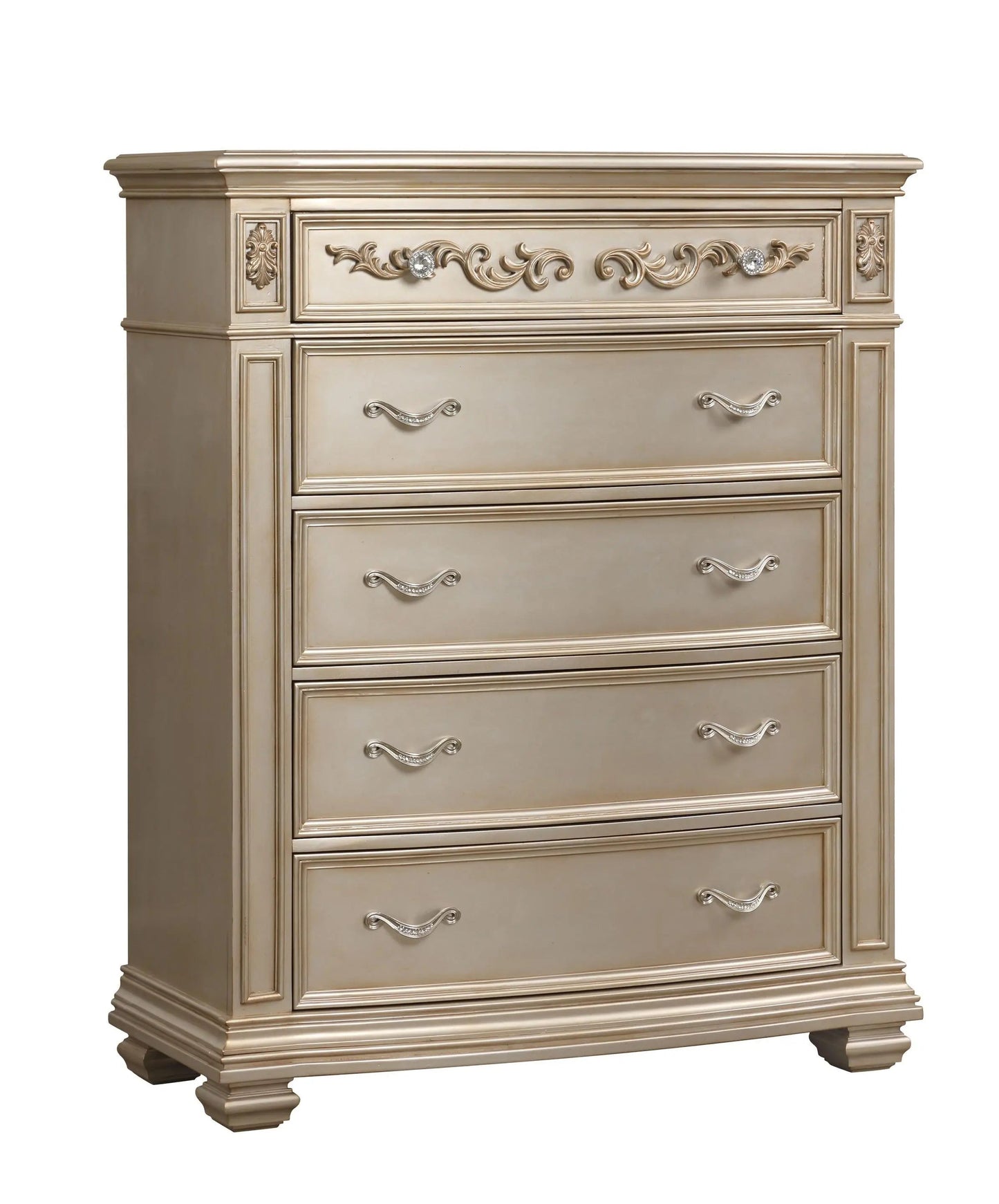 Valentina 6Pc Traditional Bedroom Set in Gold Finish by Cosmos Furniture Cosmos Furniture