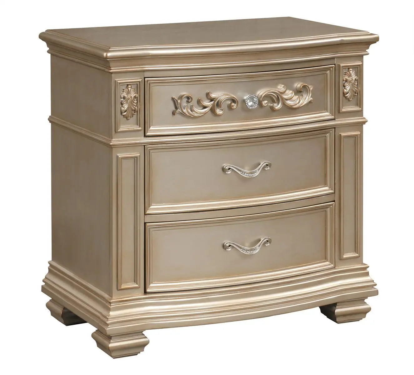 Valentina 6Pc Traditional Bedroom Set in Gold Finish by Cosmos Furniture Cosmos Furniture