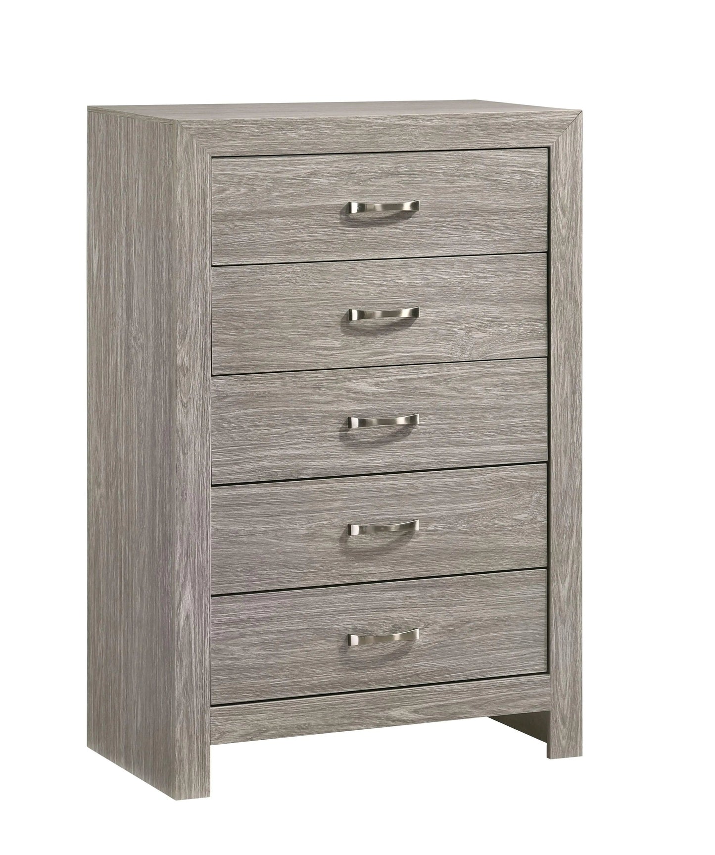 Yasmine White 6Pc Modern Bedroom Set in Gray Finish by Cosmos Furniture Cosmos Furniture