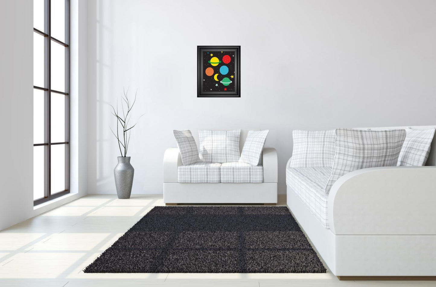 Outer Space By Ann Kelle - Framed Print Wall Art - Black Classy Art