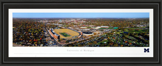 University Of Michigan #3 (Aerial) - Black Classy Art