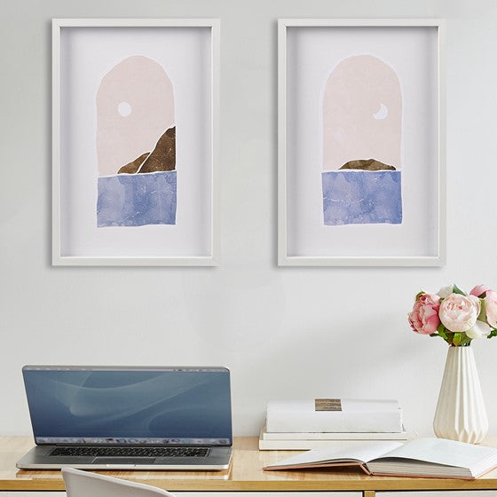 2-piece Framed Wall Art Set Pink/Blue Olliix.com