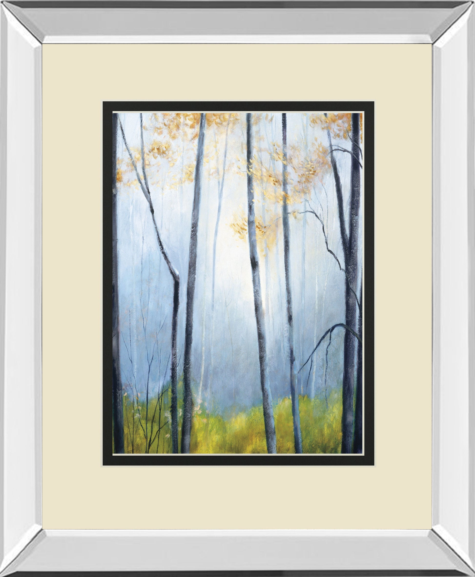 Tranquil River By Striffolino R. Mirrored Frame - Blue Classy Art