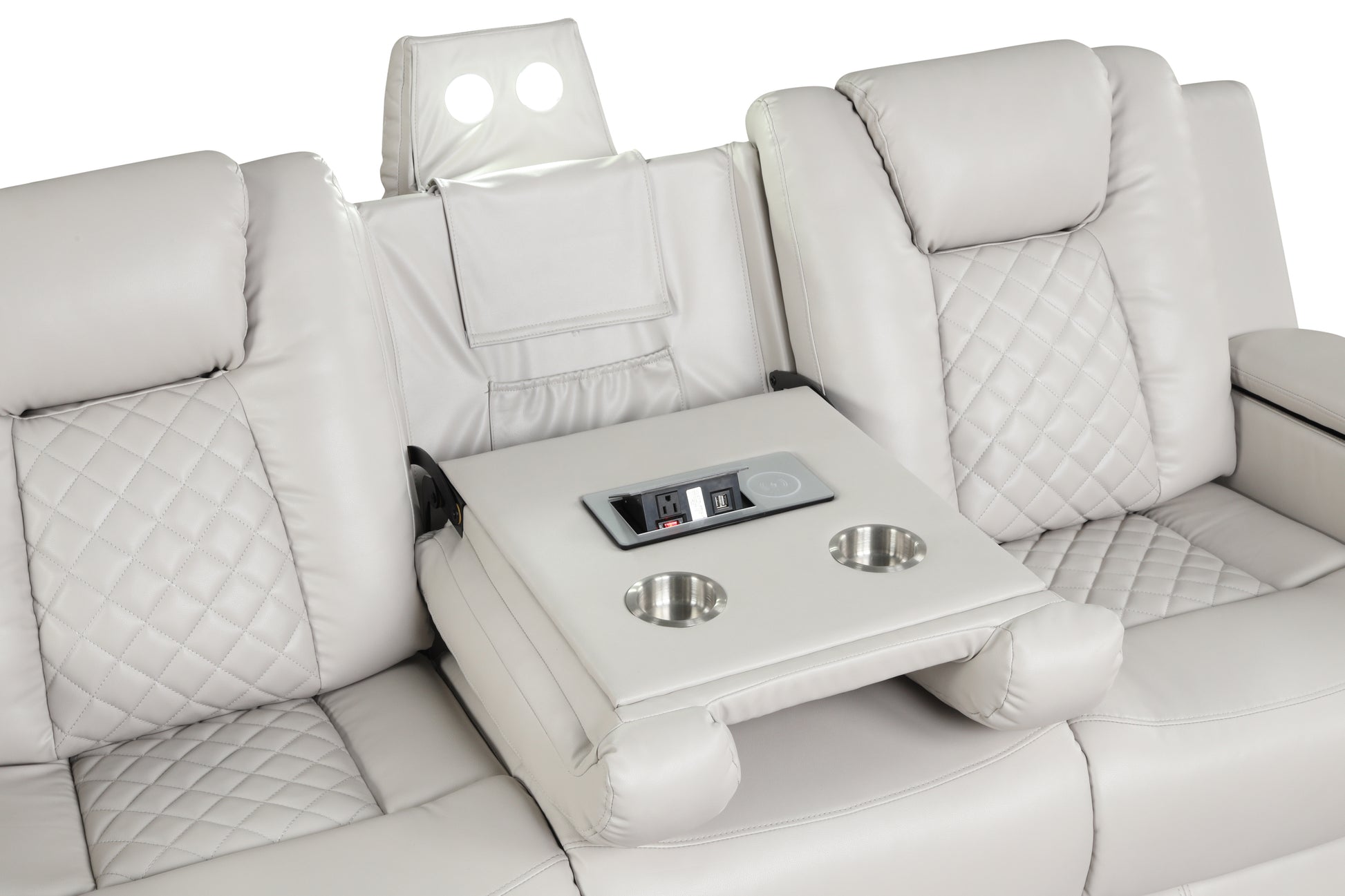 Benz LED & Power Recliner 2 PC Made With Faux Leather in Ice House to Home Furnishings LLC