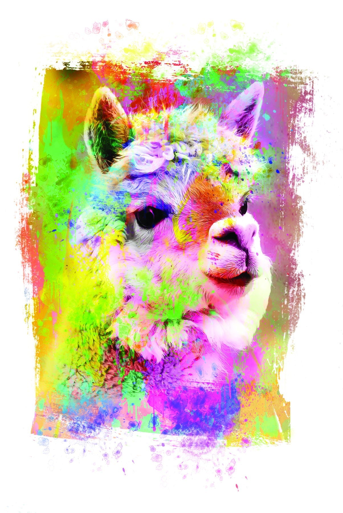 Rainbow Llama II By Jg Studios - Purple Classy Art