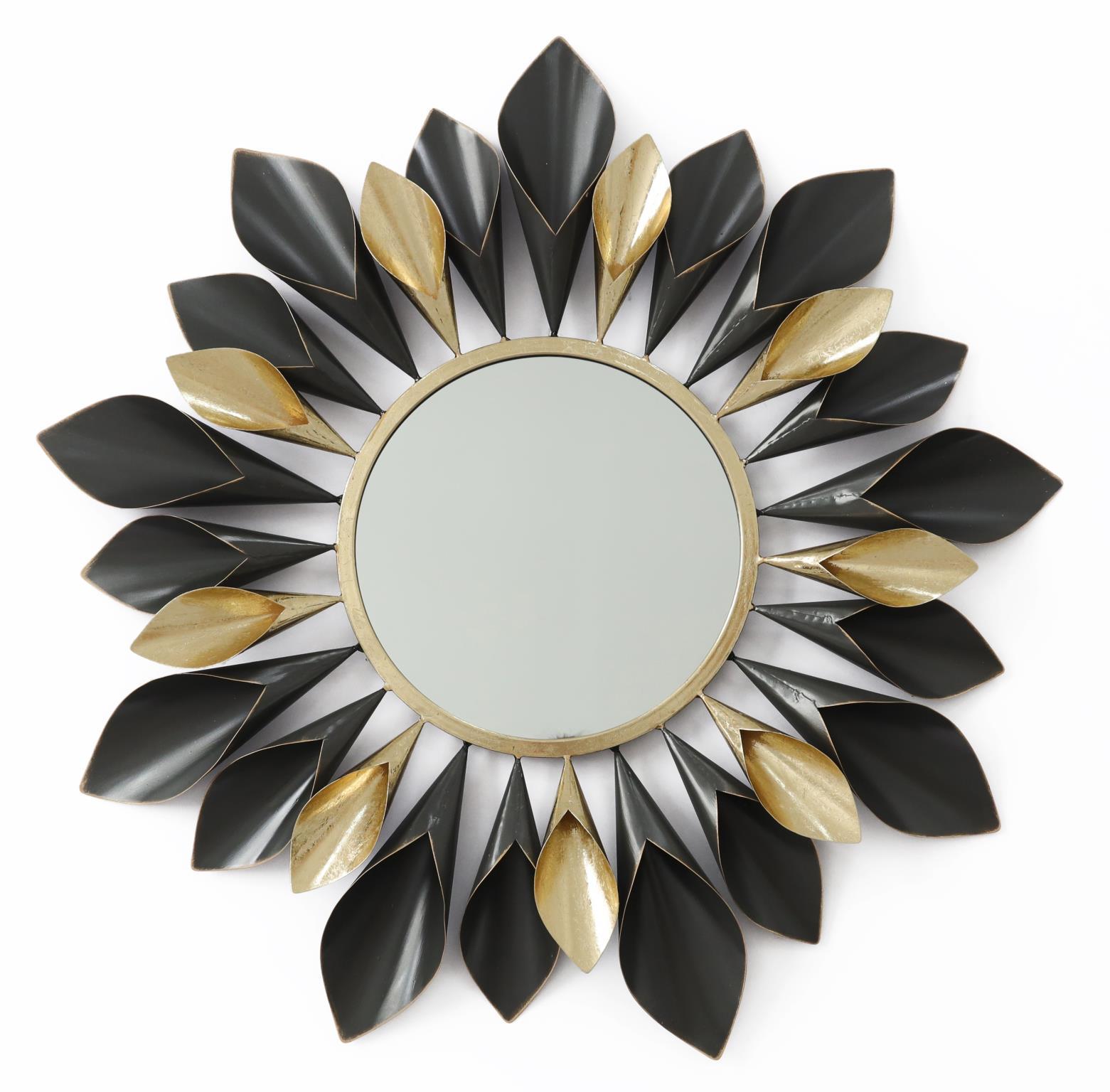 39x39 Metal Wall Mirror - Black Classy Art