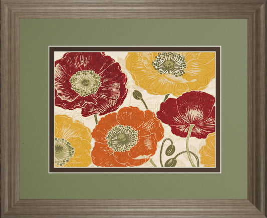 A Poppy's Touch I Spice By Daphne Brissonnet - Framed Print Wall Art - Orange Classy Art