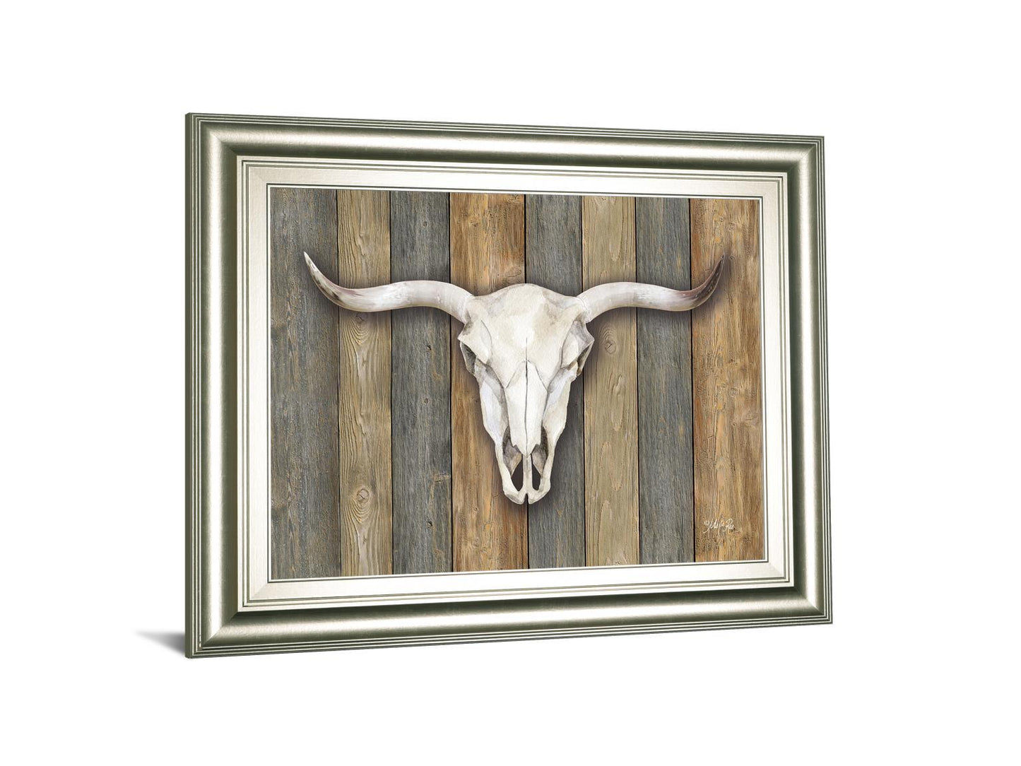 Cow Skull Il By Marla Rae Framed Print Wall Art - Dark Brown Classy Art