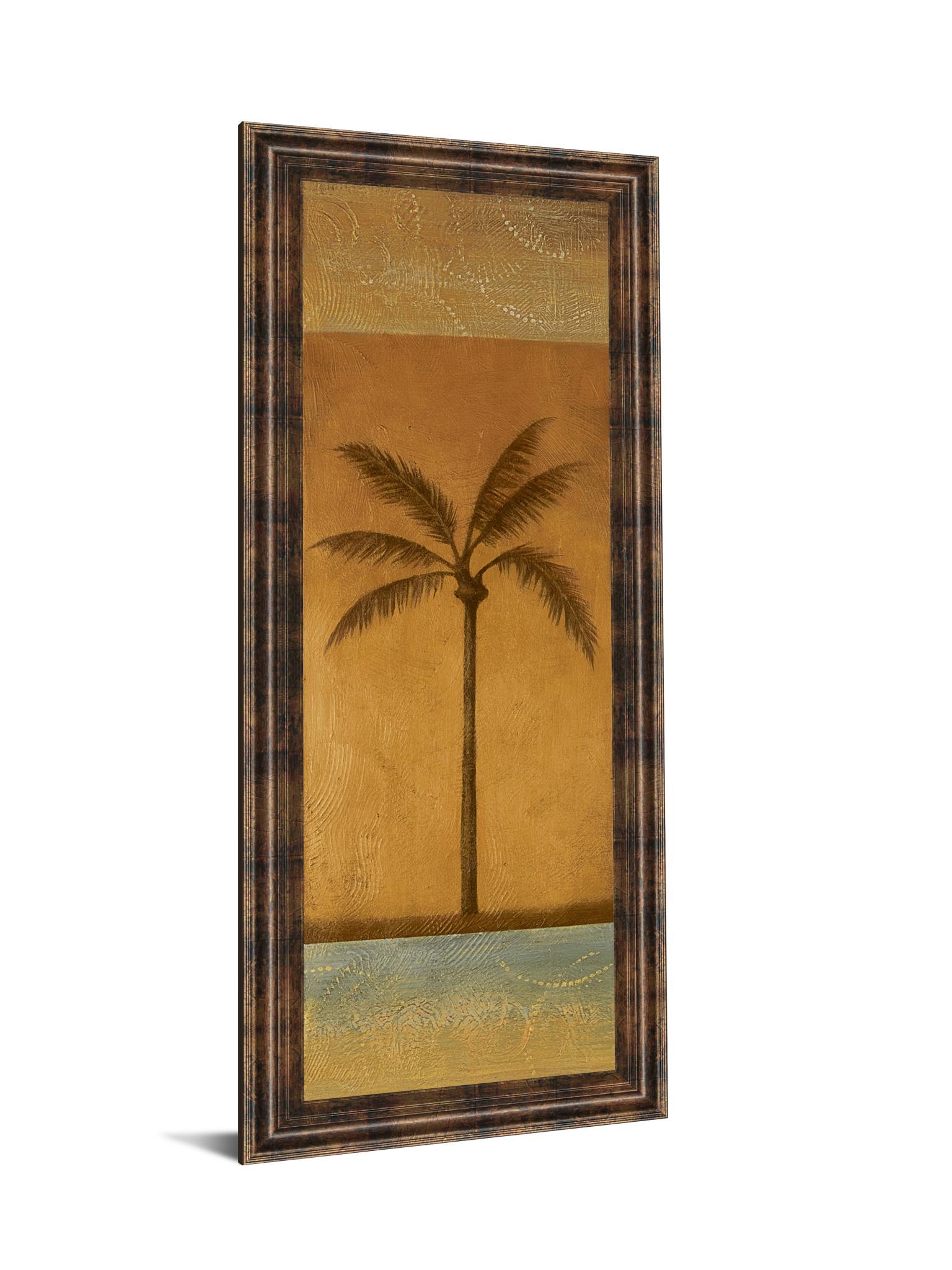 Golden Palm I By Jordan Grey - Framed Print Wall Art - Dark Brown Classy Art