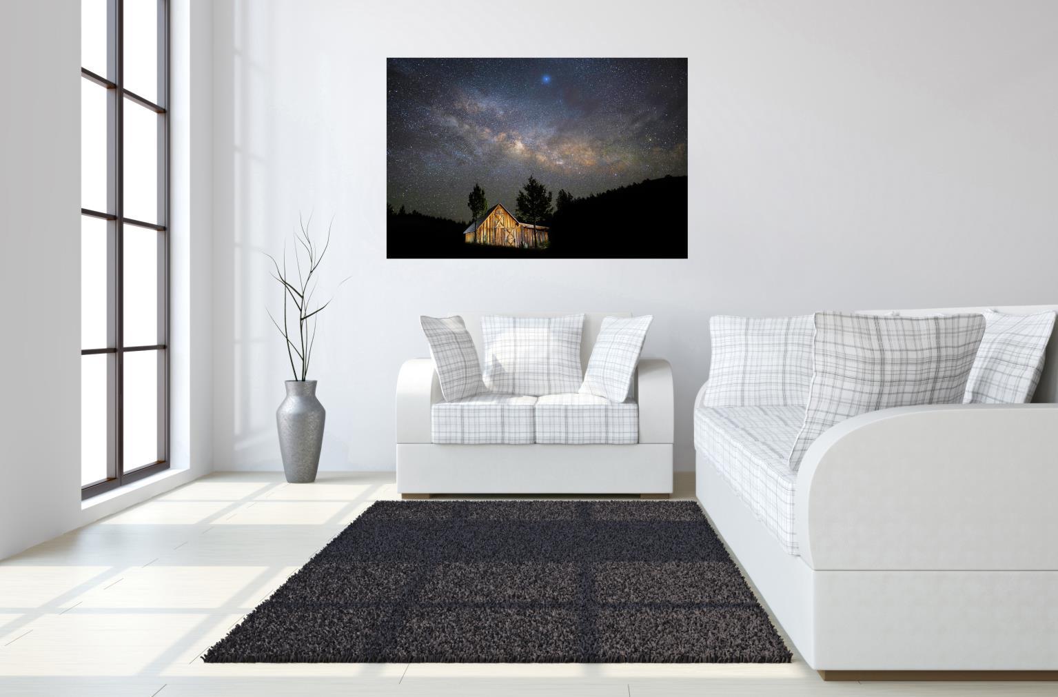 Tempered Glass With Foil - Starry Barn - Blue Classy Art