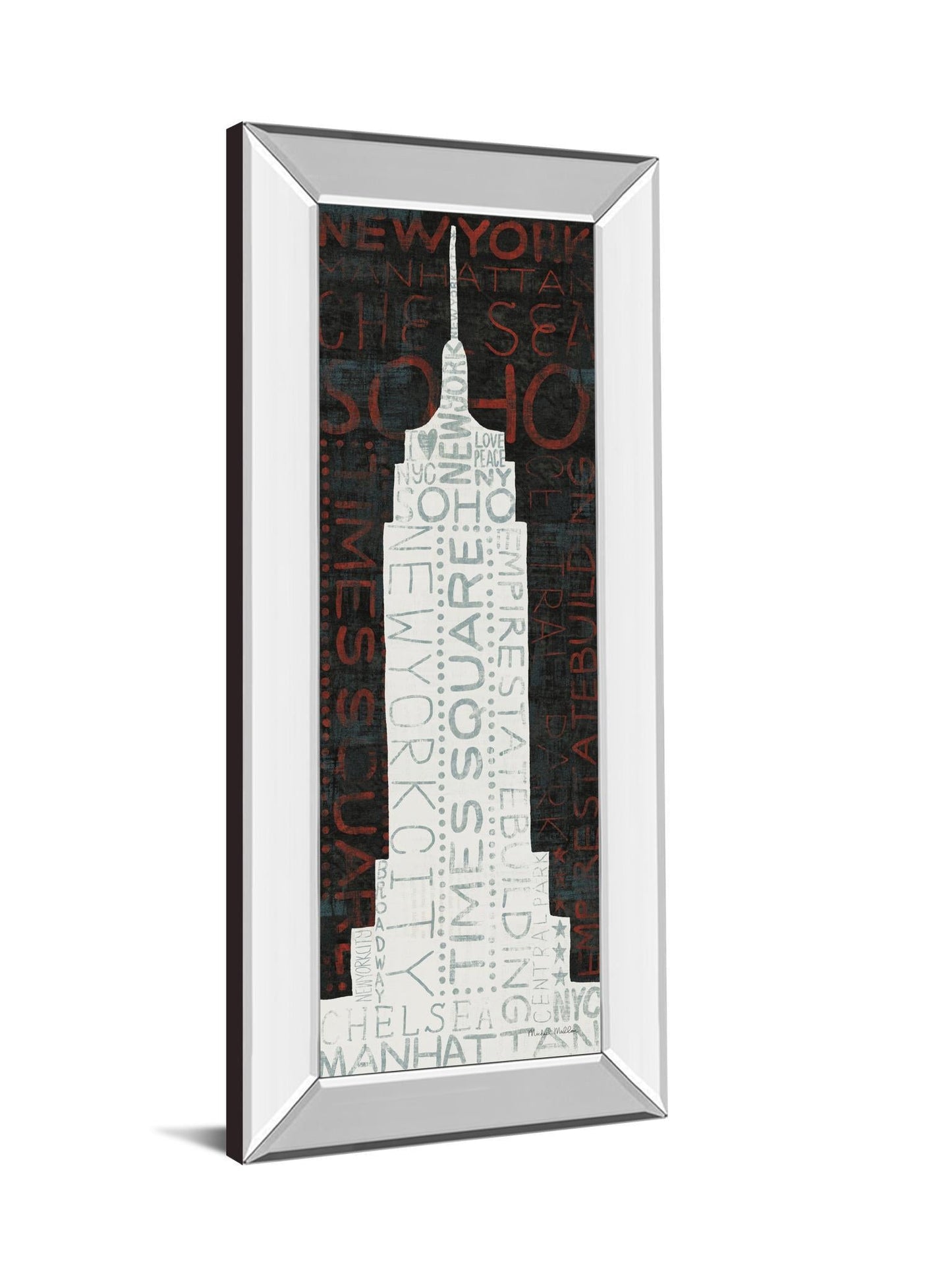 Empire State Building By Micheal Mullan - Mirror Framed Print Wall Art - Wall Art - White Classy Art