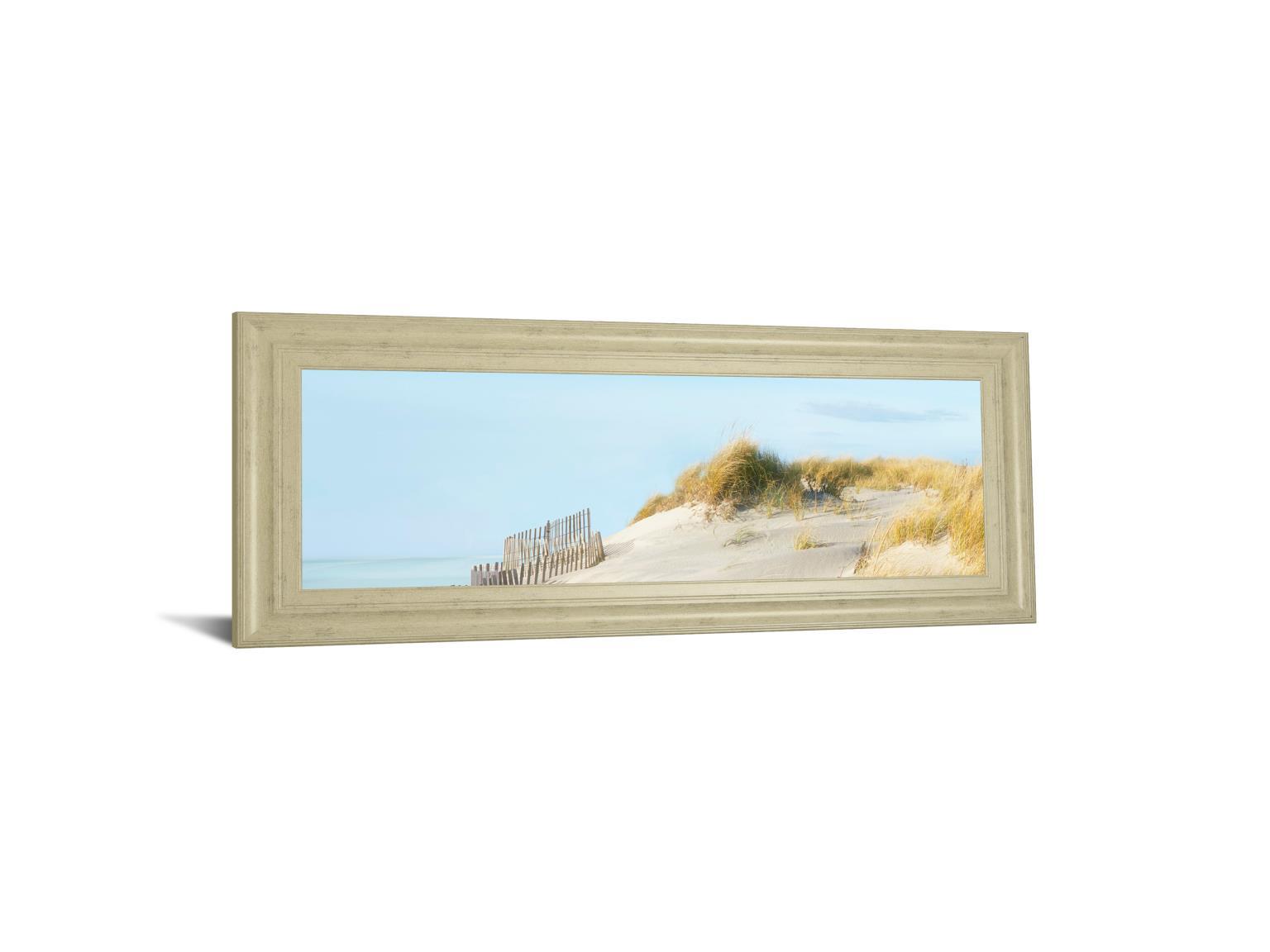 Beachscape L By James Mcloughlin - Framed Print Wall Art - Blue Classy Art