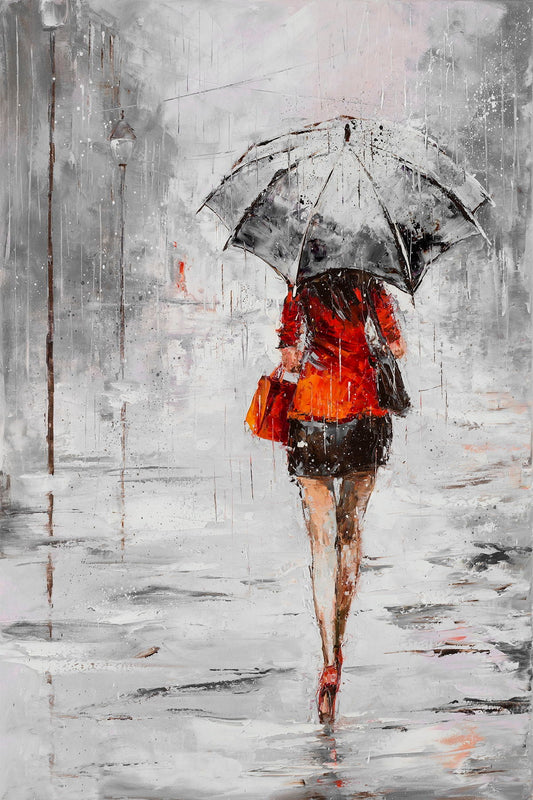 City In The Rain II By Jolanta Kowalik - Dark Gray Classy Art