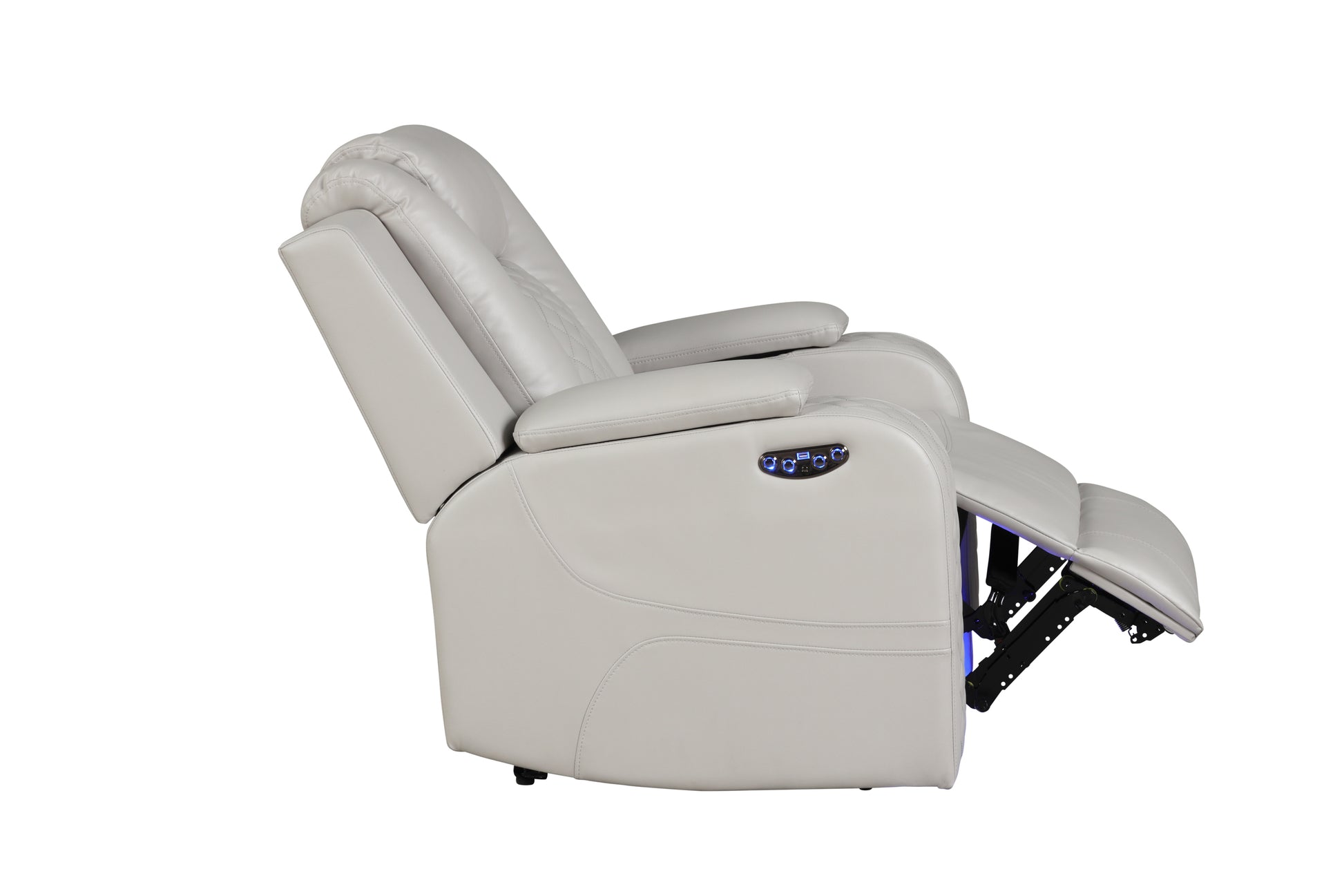 Benz LED & Power Recliner 3 PC Made With Faux Leather in Ice (FREE SHIPPING) House to Home Furnishings LLC