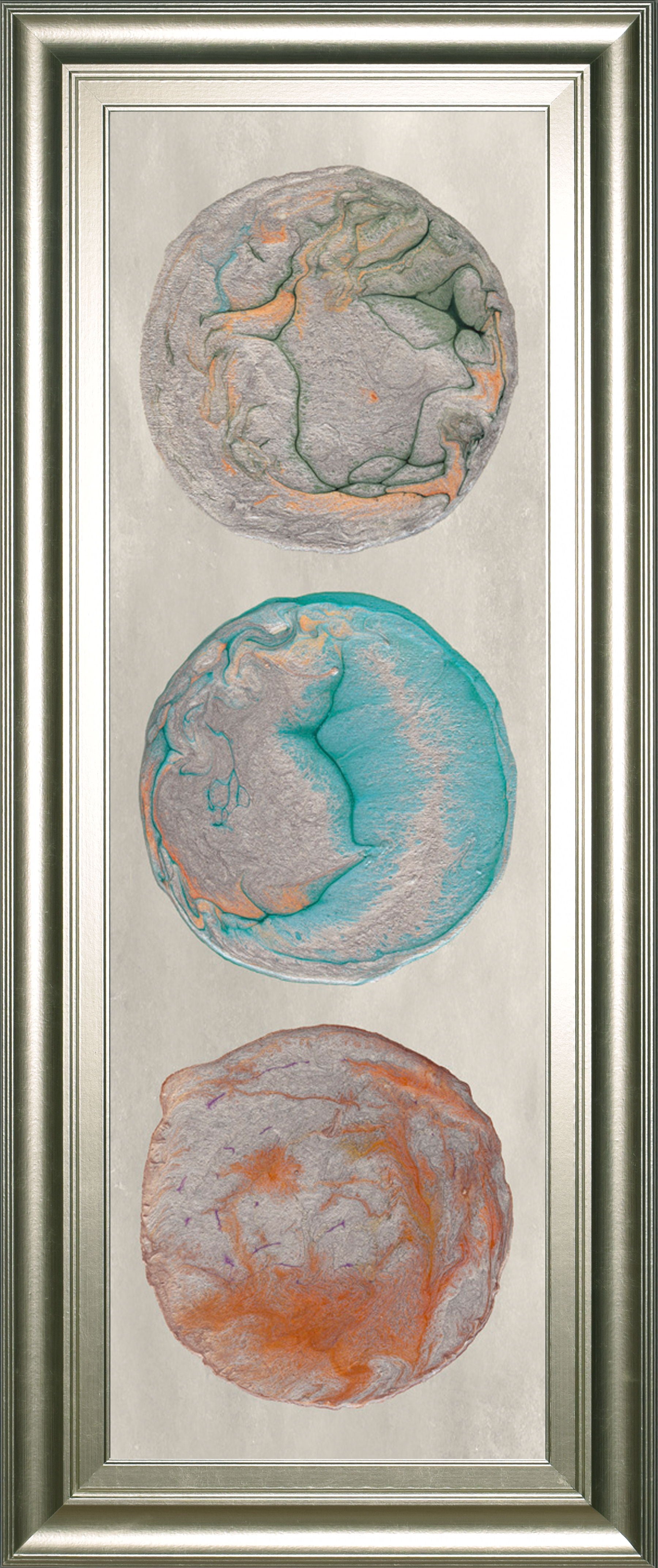 Planet Trio Il By Alicia Ludwig - Framed Print Wall Art - Blue Classy Art