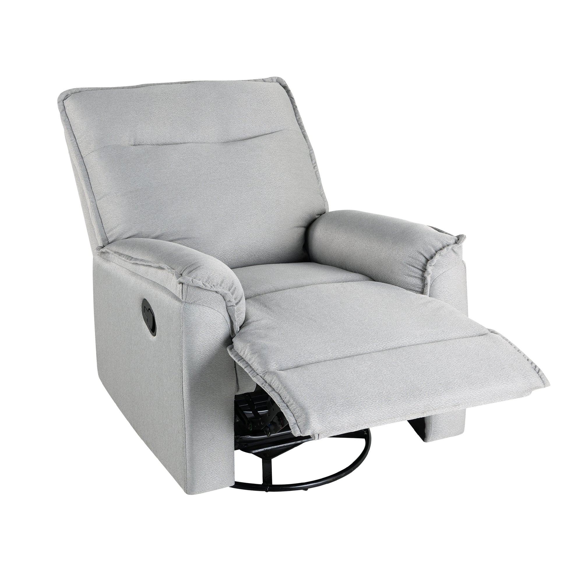 360° Degree Swivel Upholstered Manual Recliner Chair Theater Recliner Sofa Nursery Glider Rocker for Living Room, Grey House to Home Furnishings LLC