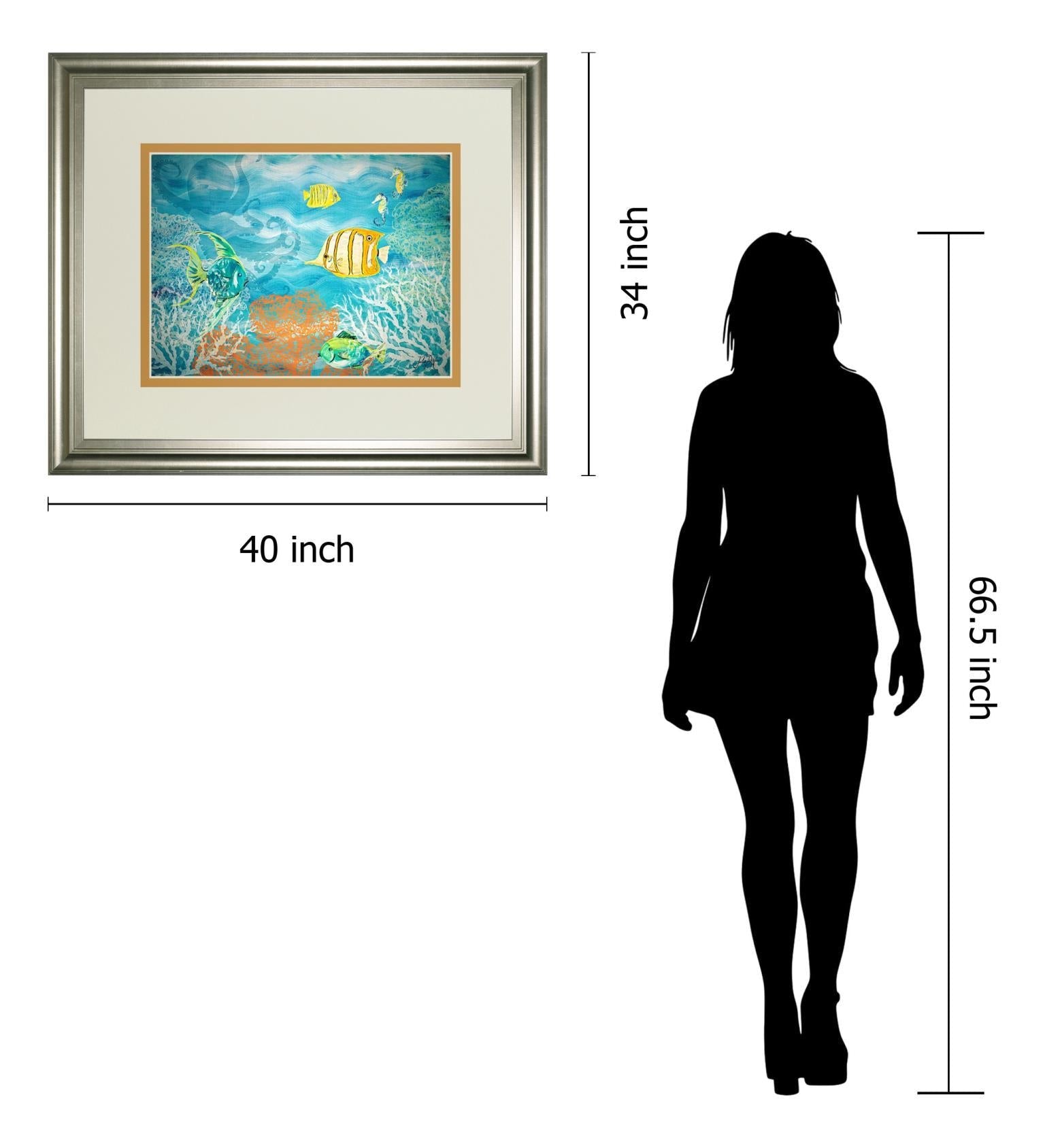 Under The Sea By Julie Derice - Framed Print Wall Art - Blue Classy Art