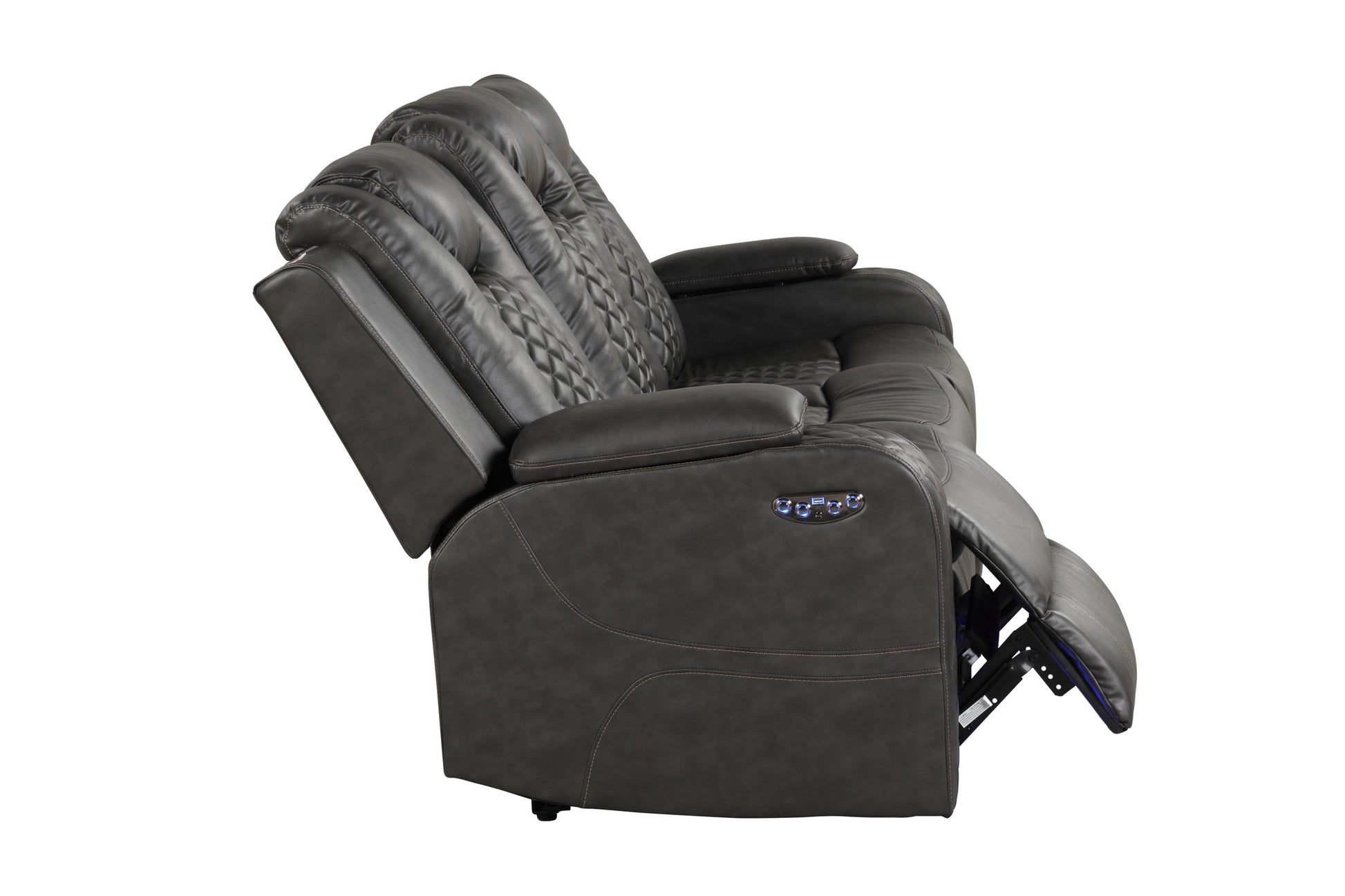 Benz LED & Power Recliner 2 PC Made With Faux Leather in Black (FREE SHIPPING) House to Home Furnishings LLC