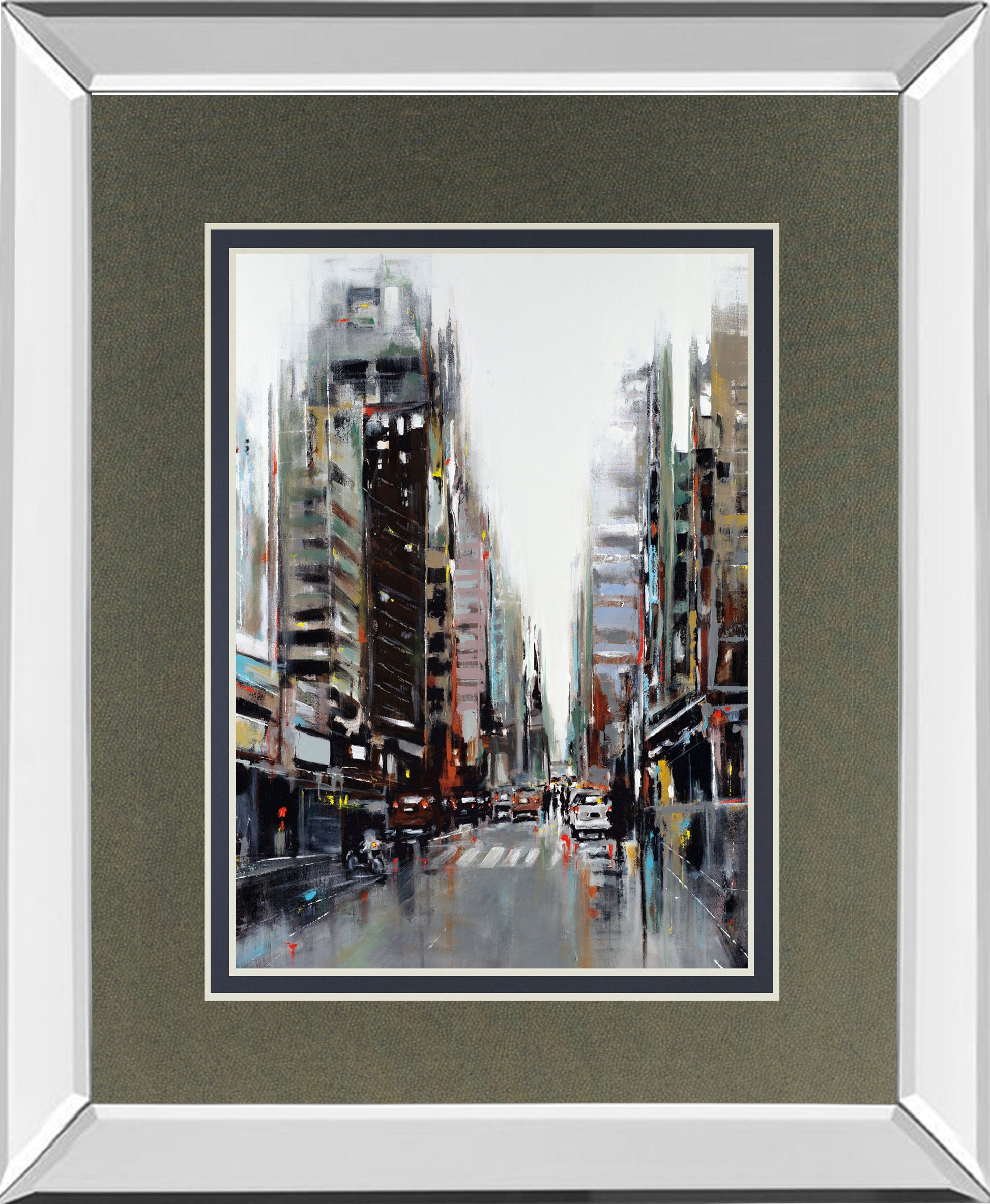 La Ville By Kadniri, A. - Mirror Framed Print Wall Art - Dark Gray Classy Art