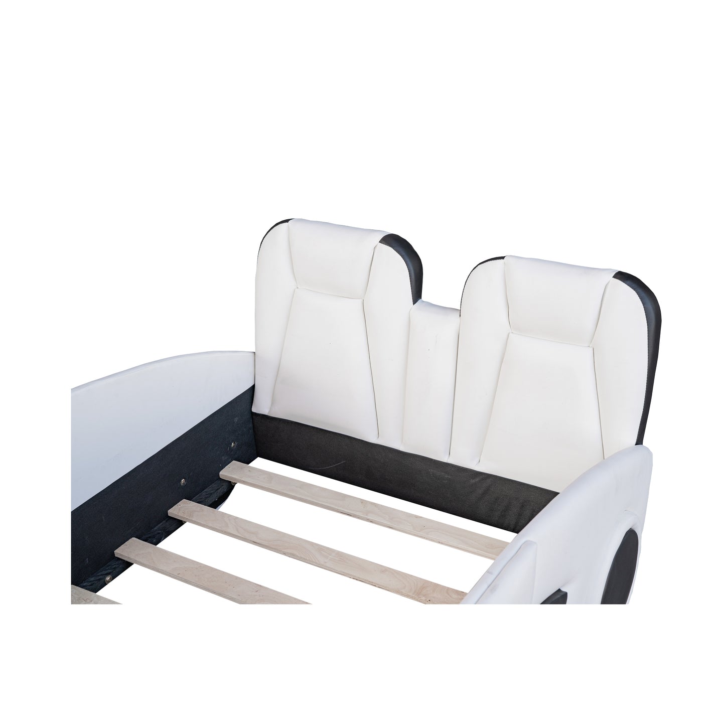 Twin Size Race Car-Shaped Platform Bed with Wheels, White House to Home Furnishings LLC