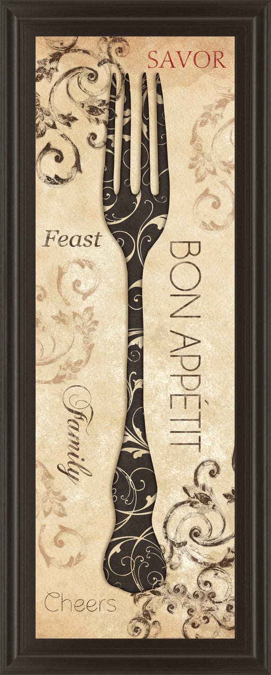 Bon Appetite By Dee Dee - Framed Print Wall Art - Black Classy Art