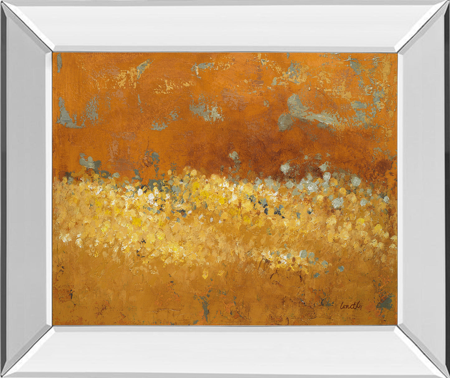 Flower Fields Il By Lanie Loreth - Mirror Framed Print Wall Art - Gold Classy Art